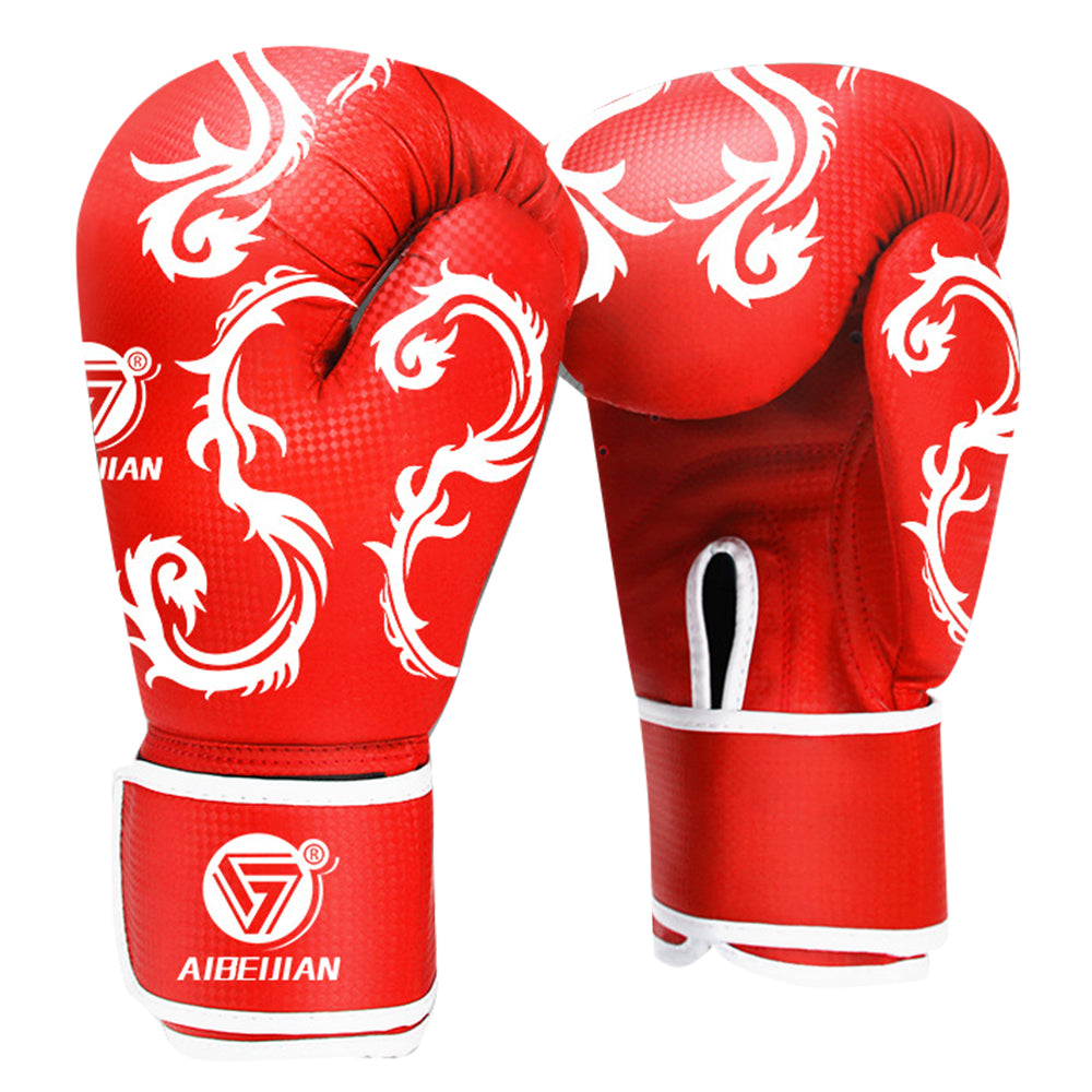 AIBEIJIAN 12oz Adult PU Mitts for Muay Thai MMA Wave Pattern Boxing Gloves AIBEIJIAN 12oz Adult PU Mitts for Muay Thai MMA Wave Pattern Boxing Gloves